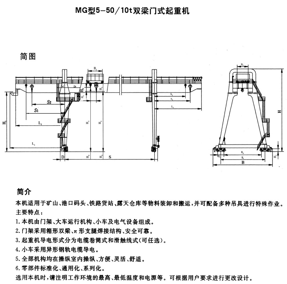 MG type universal gantry crane