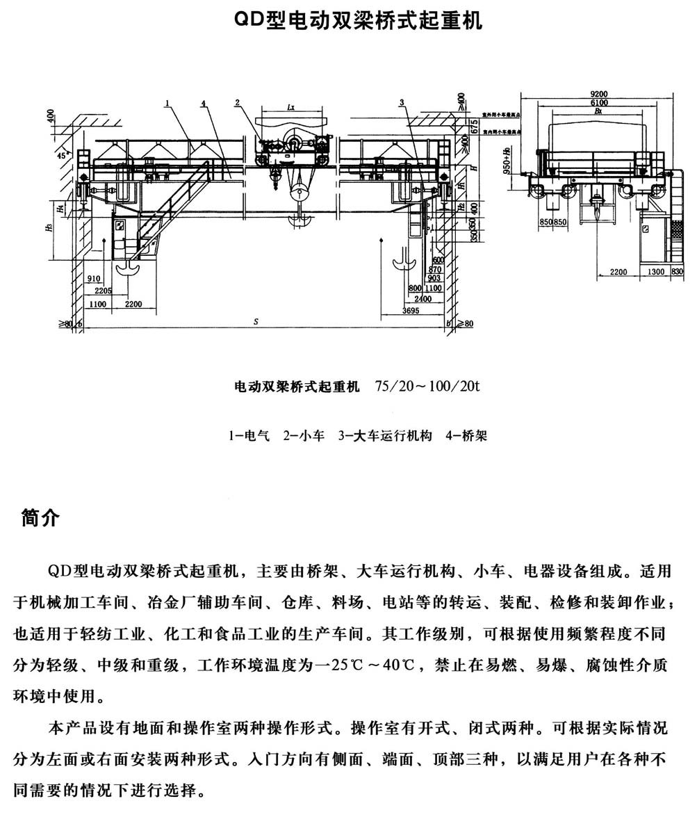 QD type universal bridge crane