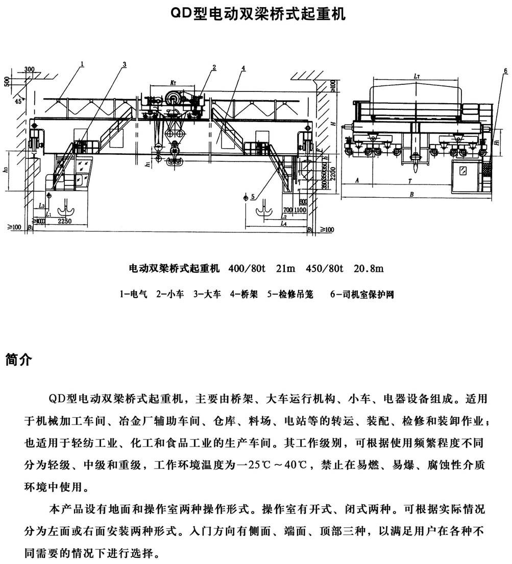 QD type universal bridge crane