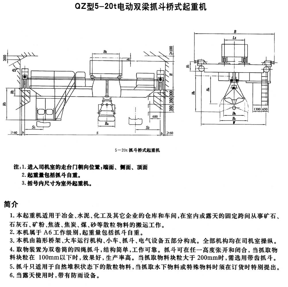 QZ型双梁抓斗起重机